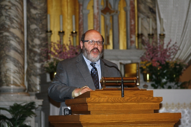 Rabbi Morris J. Allen speaks at the Interfaith Prayer Service, Immaculate Conception Catholic Church .JPG