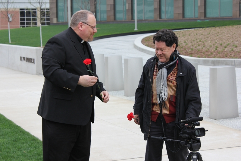 Father Paul Oderkirk, filmmaker Luis Argueta.JPG