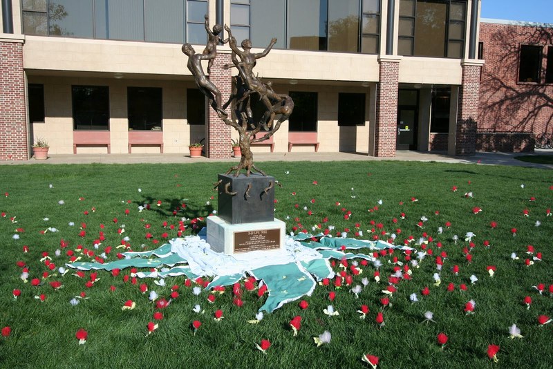 Art installation outside Dahl Centennial Union, Luther College.JPG