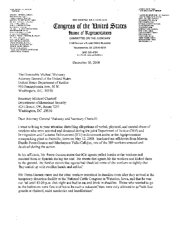 Letter to Dept. of Justice and Dept. of Homeland Security · The ...