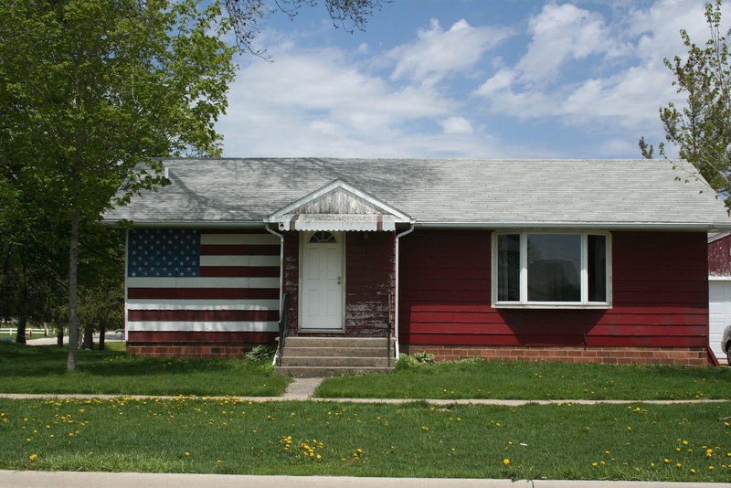 Postville house with American flag.JPG