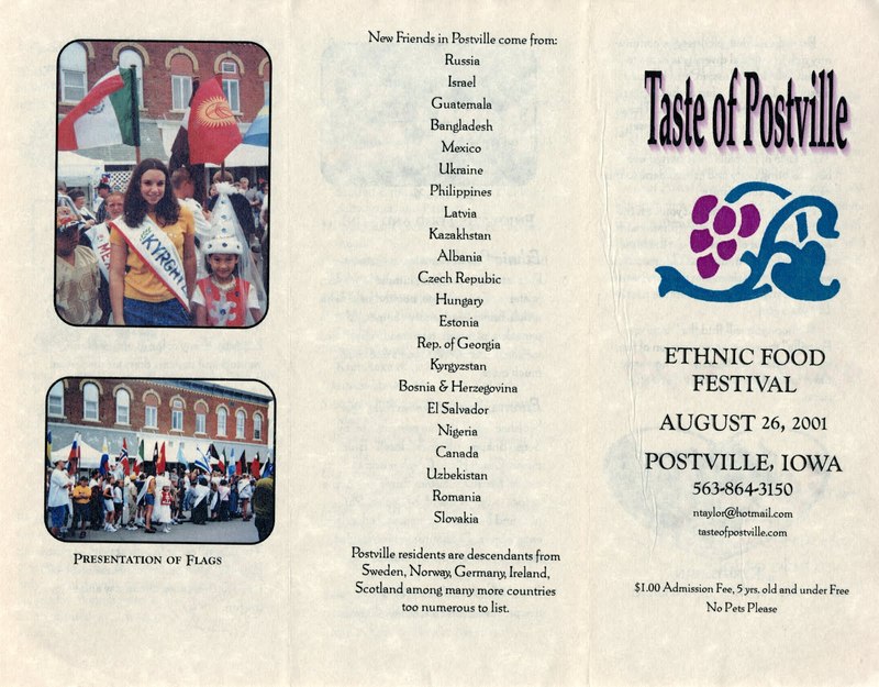 Taste of Postville program 2001-08-26 page 1.jpg