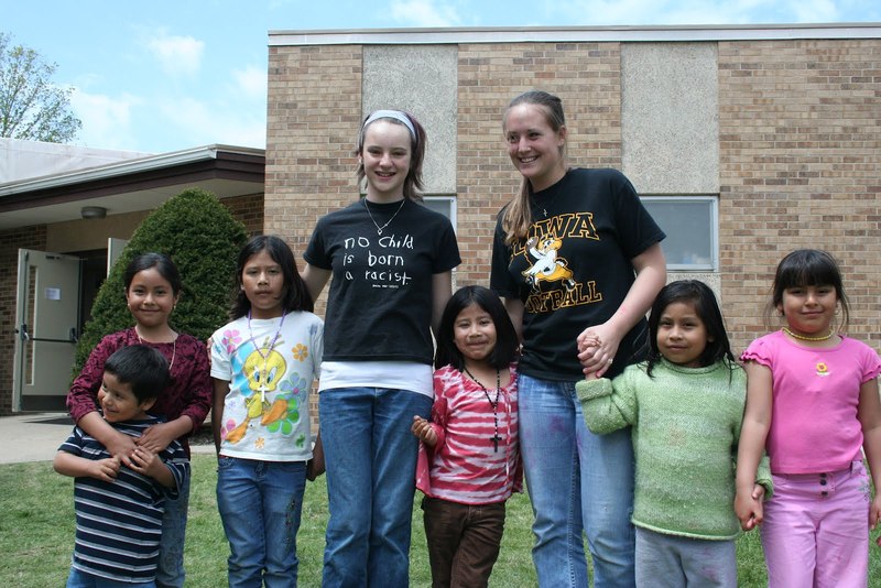 Volunteers with children at St. Bridget's Catholic Church 02.JPG