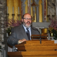 Rabbi Morris J. Allen speaks at the Interfaith Prayer Service, Immaculate Conception Catholic Church .JPG