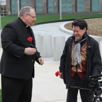 Father Paul Oderkirk, filmmaker Luis Argueta.JPG