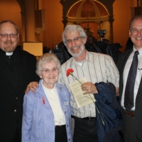 Father Paul Oderkirk, Sister Mary McCauley, Rabbi Vic Rosenthal, Erik Camayd-Freixas at Interfaith Prayer Service, Immaculate Conception Catholic Church.JPG