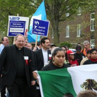 Father Paul Ouderkirk, Pastor David Vasquez, marchers.JPG