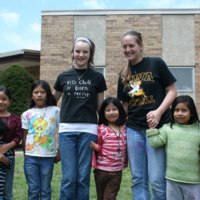 Volunteers with children at St. Bridget&#039;s Catholic Church 02